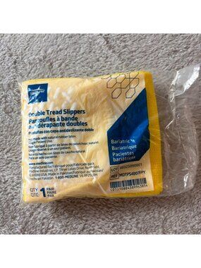 Medline Double Tread Slippers XXXL Yellow New Bariatric 1 Pair